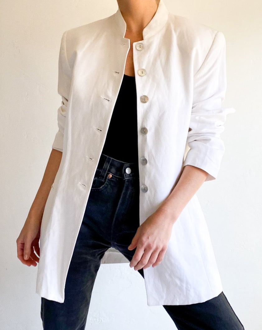 Vintage White Linen Jacket