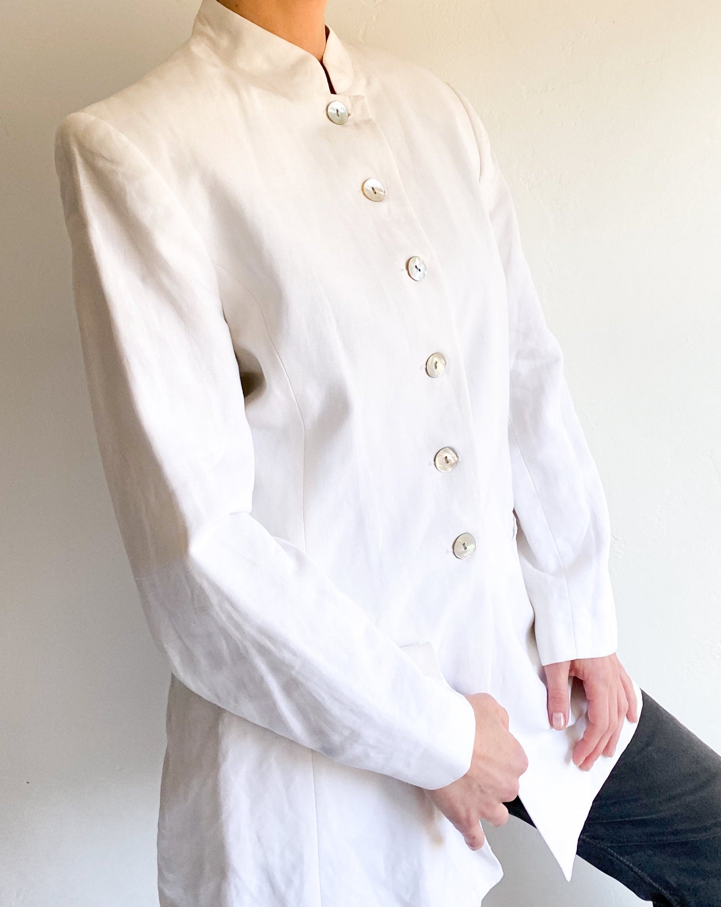 Vintage White Linen Jacket