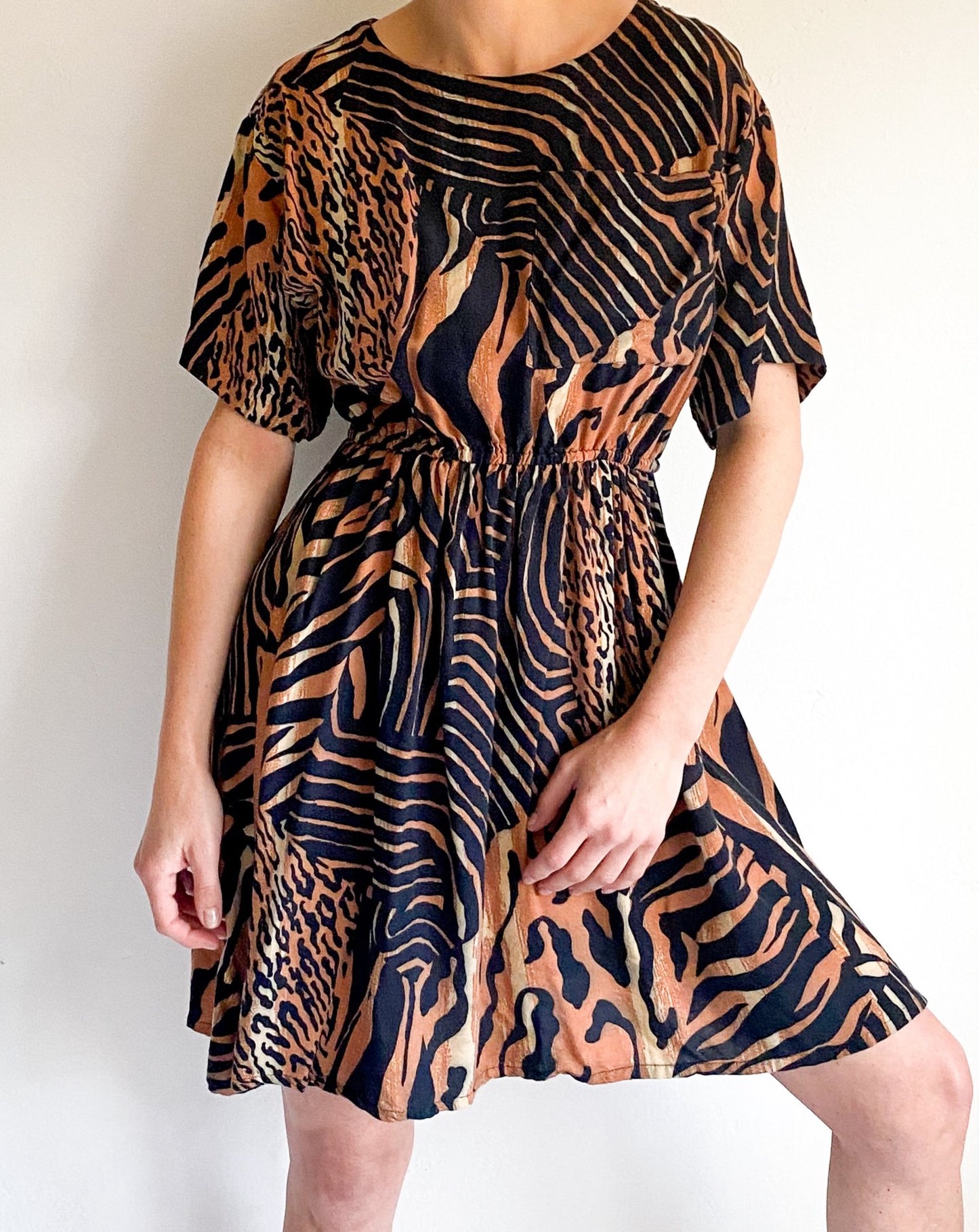 Vintage Animal Print Dress