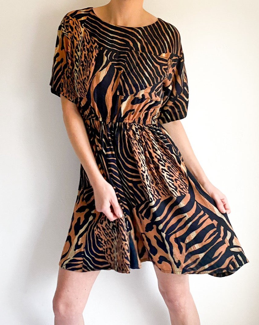 Vintage Animal Print Dress