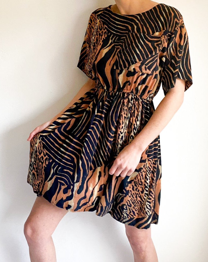 Vintage Animal Print Dress