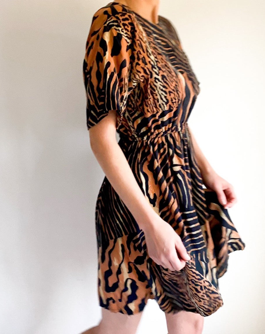 Vintage Animal Print Dress