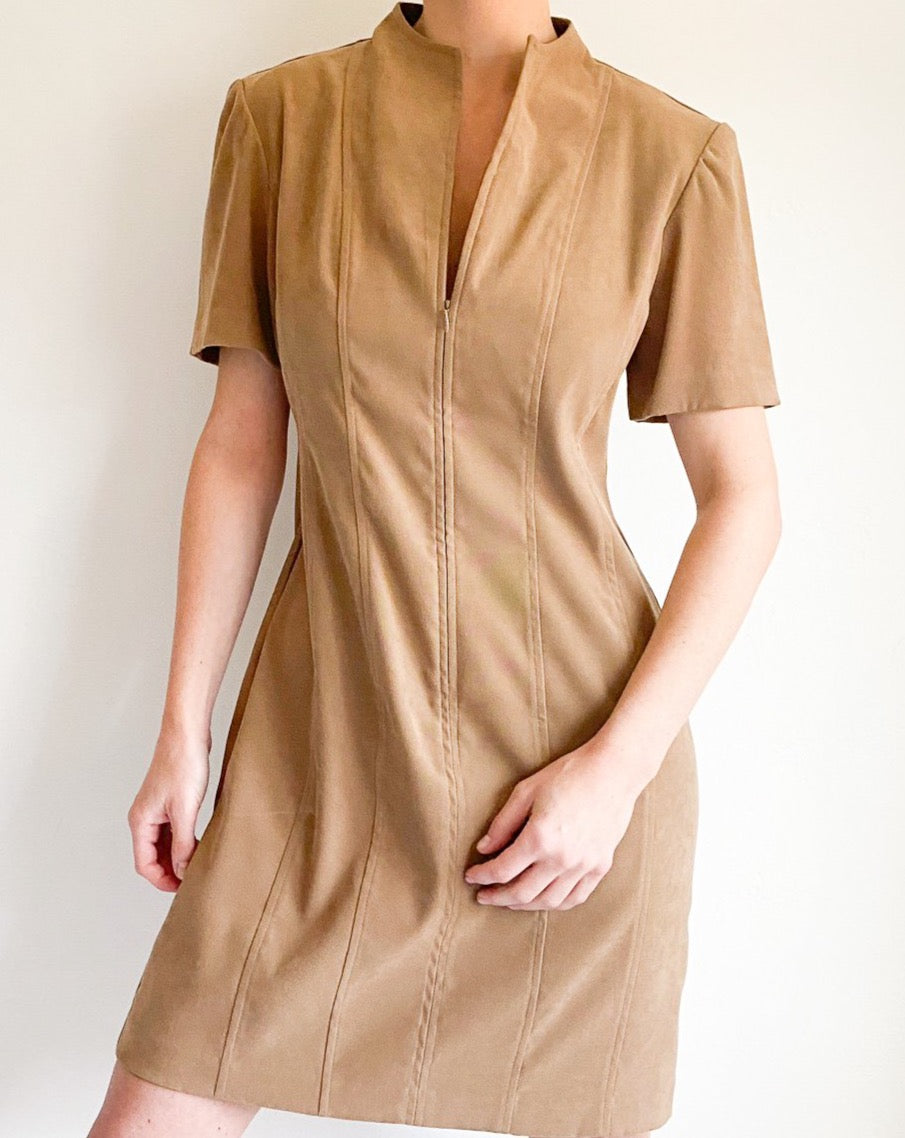 Vintage Tan Suede Dress