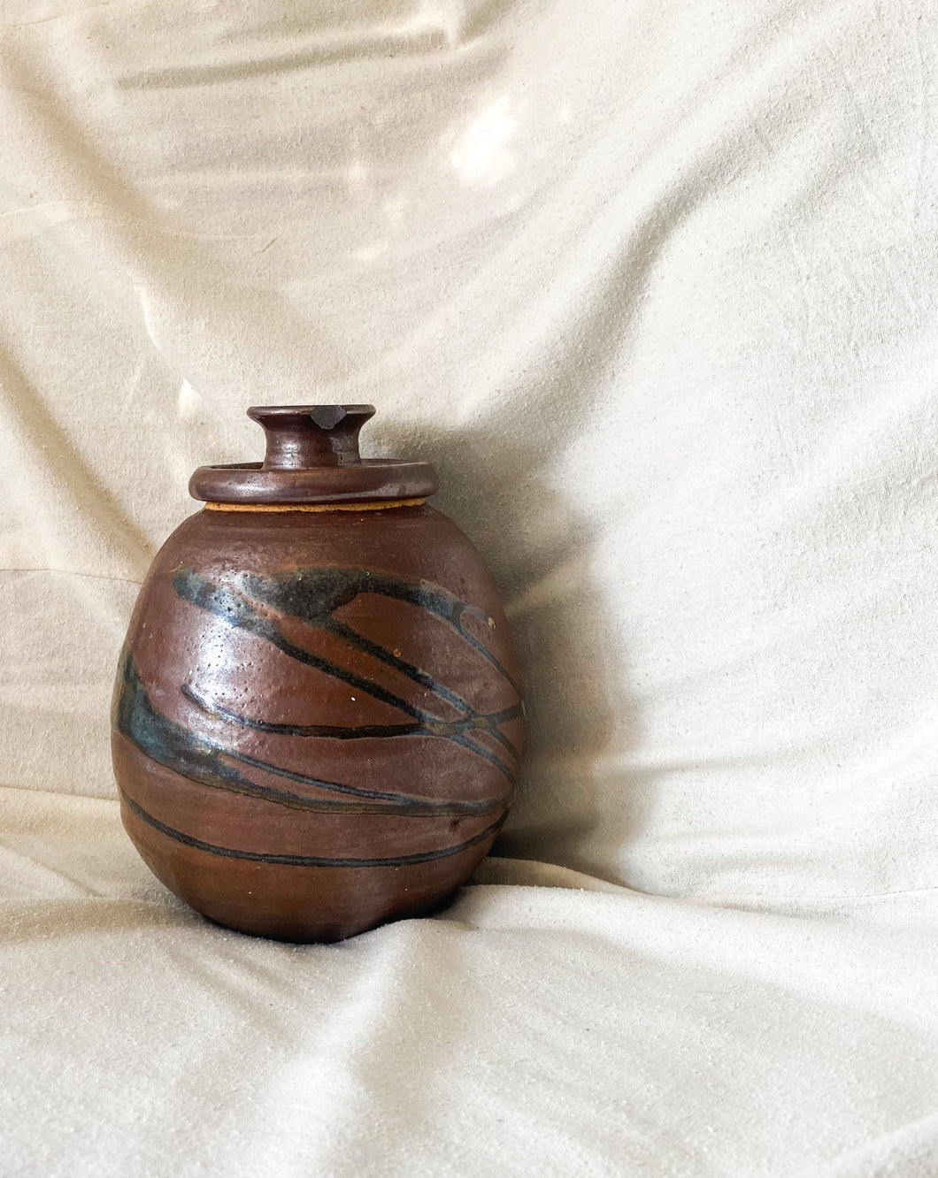 Vintage Ceramic Vessel with Lid