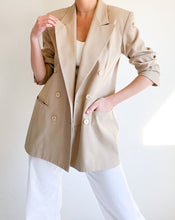 Load image into Gallery viewer, Vintage Beige Double-Breasted Blazer
