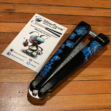 Load image into Gallery viewer, BBbarfly OG2 Custom DRIGK (Blue, Turquoise and Silver) Balisong Bottle Opener
