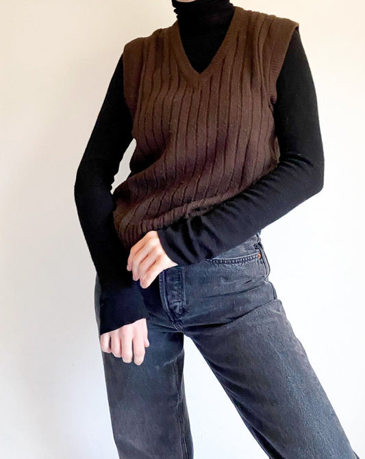 Vintage Brown Sweater Vest