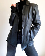Load image into Gallery viewer, Vintage Black Leather Jacket
