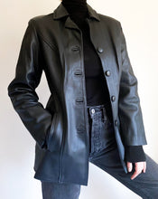 Load image into Gallery viewer, Vintage Black Leather Jacket
