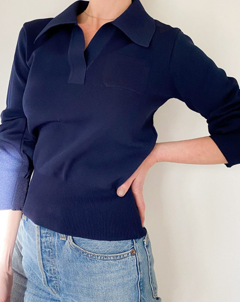 Vintage Navy Blue Knit