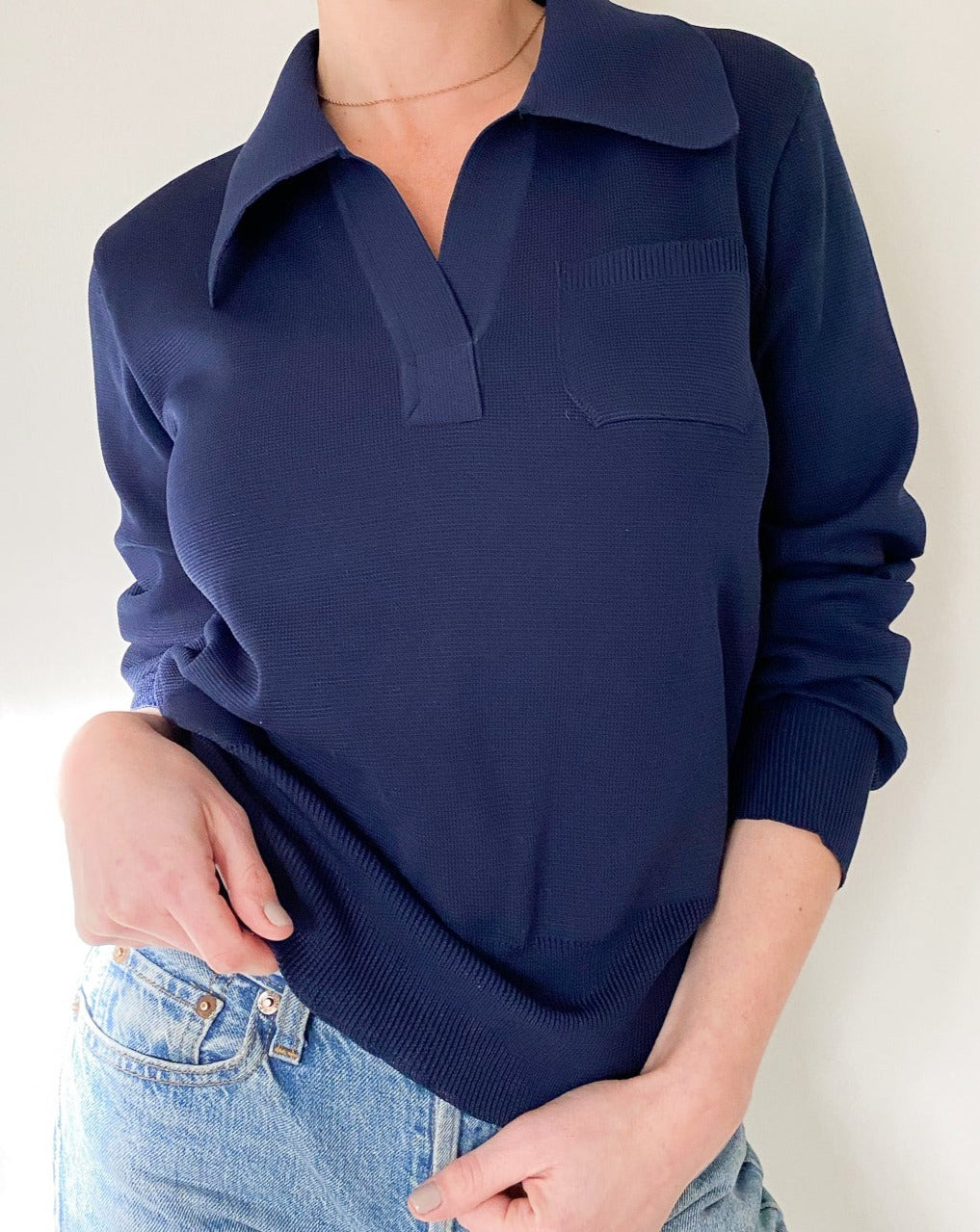 Vintage Navy Blue Knit