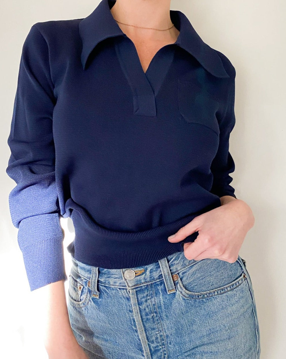 Vintage Navy Blue Knit