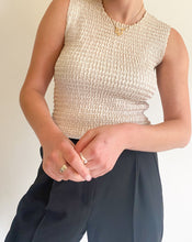 Load image into Gallery viewer, Vintage Ivory Ruched Tank
