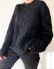 Load image into Gallery viewer, Vintage Charcoal Cable-Knit Sweater
