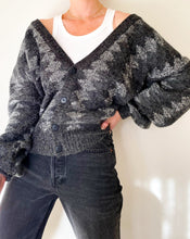 Load image into Gallery viewer, Vintage Grey Argyle Cardigan
