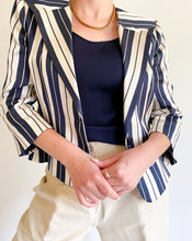 Load image into Gallery viewer, Vintage Armani Navy/Ivory Stripe Blazer
