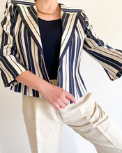 Load image into Gallery viewer, Vintage Armani Navy/Ivory Stripe Blazer
