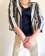 Load image into Gallery viewer, Vintage Armani Navy/Ivory Stripe Blazer
