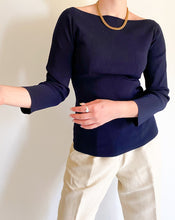 Load image into Gallery viewer, Ralph Lauren Navy Boat Neck Top
