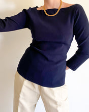 Load image into Gallery viewer, Ralph Lauren Navy Boat Neck Top
