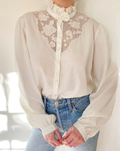 Load image into Gallery viewer, Vintage Ivory Hand Embroidered Blouse

