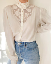 Load image into Gallery viewer, Vintage Ivory Hand Embroidered Blouse
