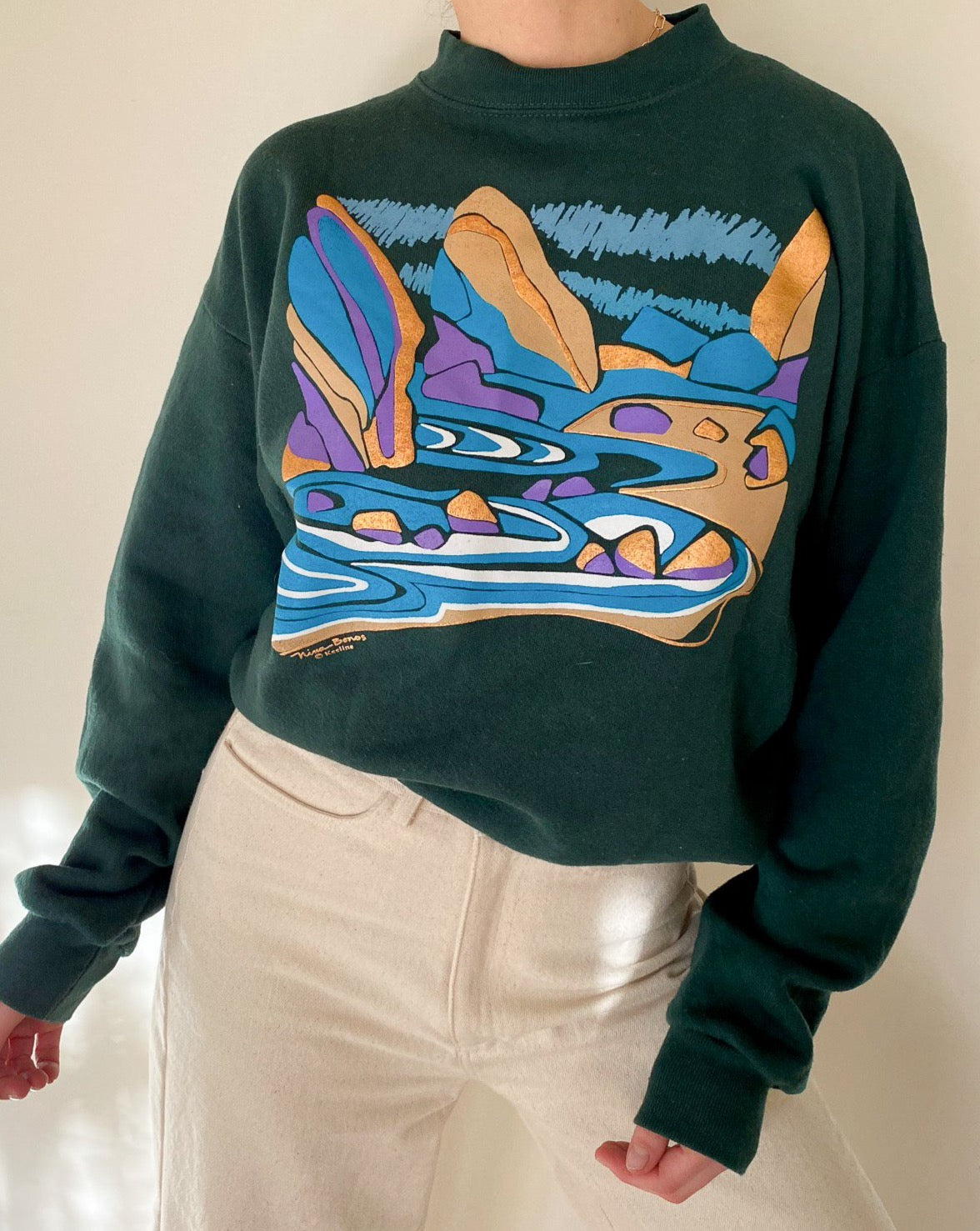 Vintage Forest Green Graphic Sweatshirt