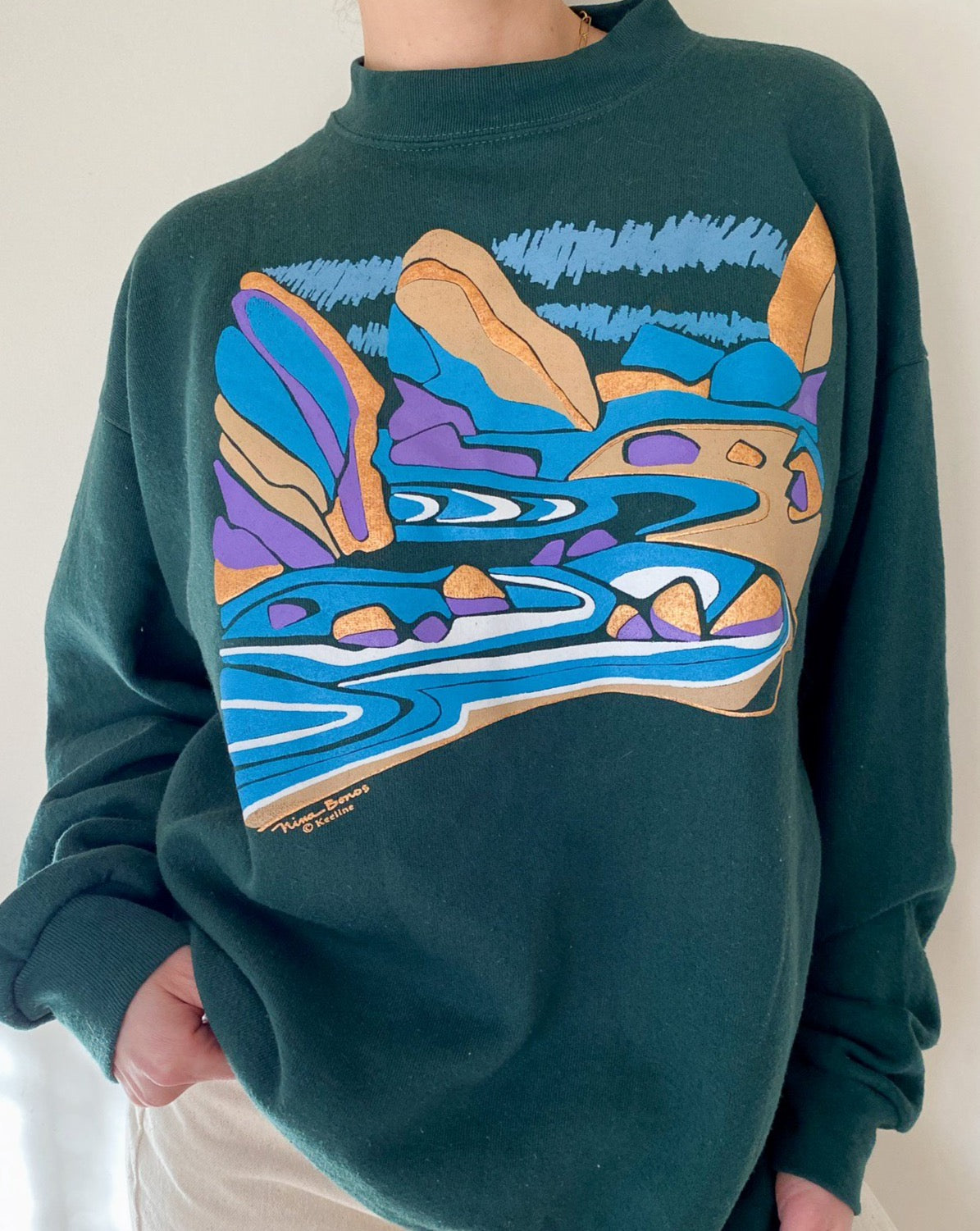 Vintage Forest Green Graphic Sweatshirt