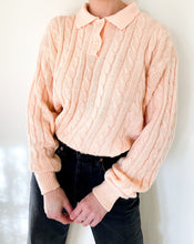 Load image into Gallery viewer, Vintage Peach Cable Knit Sweater
