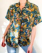 Load image into Gallery viewer, Vintage Olive Aloha Print Blouse
