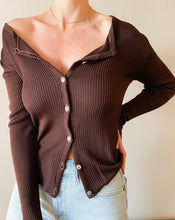 Load image into Gallery viewer, Vintage Brown Ribbed Cardigan
