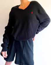 Load image into Gallery viewer, Vintage Polo Ralph Lauren Black V-Neck Sweater
