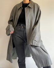Load image into Gallery viewer, Vintage Grey Plaid Oversized Long Coat
