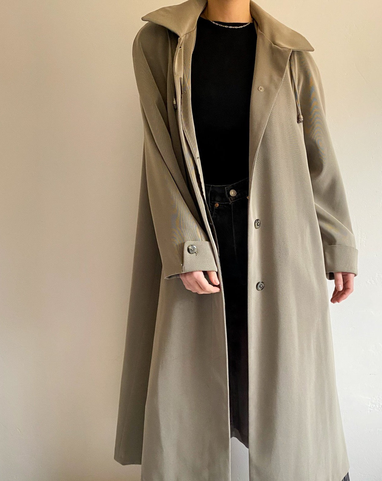 Moss Green Long Trench Coat