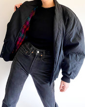 Load image into Gallery viewer, Vintage Laurel by Escada Embroidered Black Puffer Jacket
