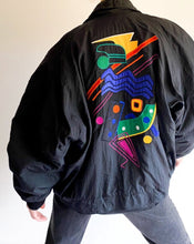 Load image into Gallery viewer, Vintage Laurel by Escada Embroidered Black Puffer Jacket
