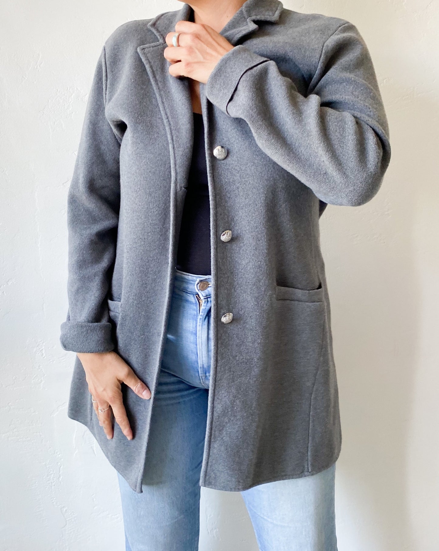 Vintage Ralph Lauren Grey Knit Coat