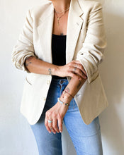 Load image into Gallery viewer, Vintage Cream Linen and Cotton Blazer
