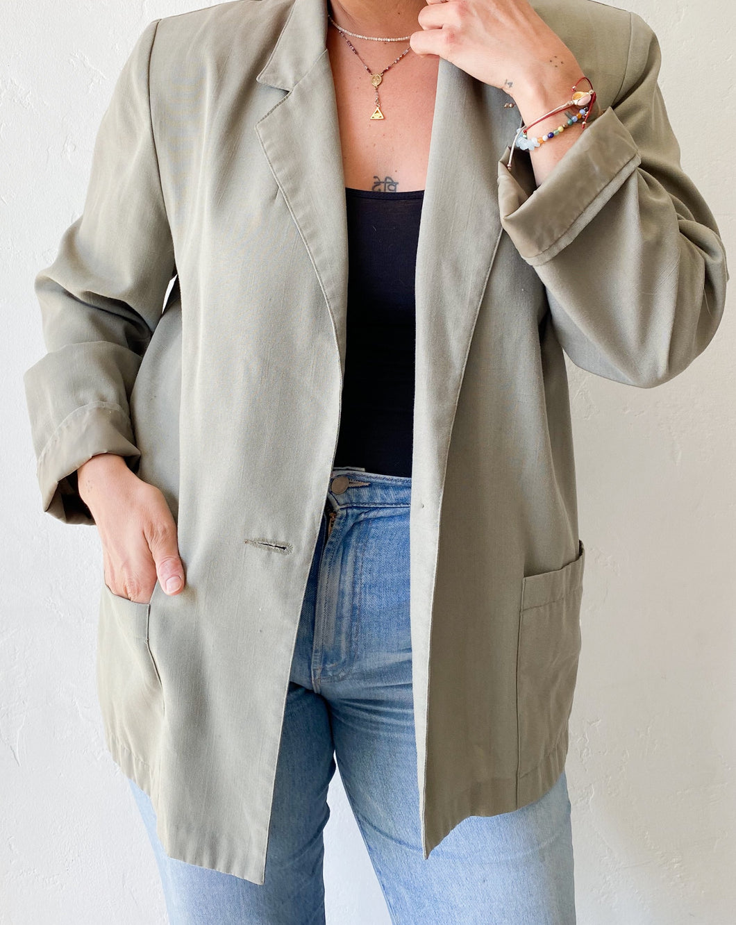 Vintage Sage Boxy Blazer