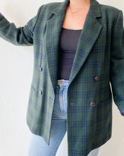 Load image into Gallery viewer, Vintage Green Plaid Blazer
