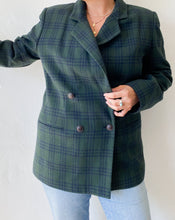 Load image into Gallery viewer, Vintage Green Plaid Blazer
