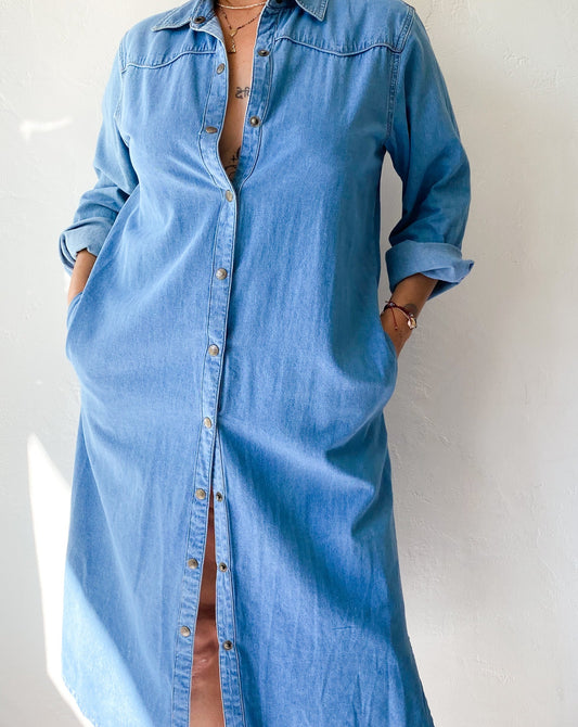 Vintage Denim Long Dress